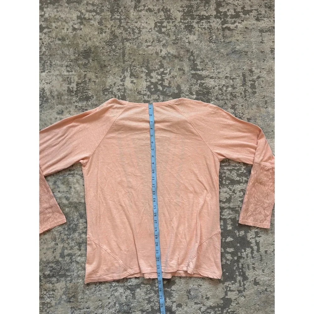 Sundance embroidered light pink longsleeve lightweight T shirt blouse cotton M - Picture 6 of 6
